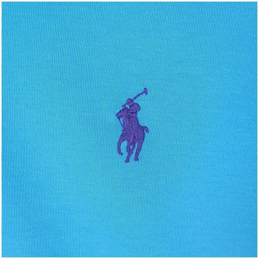 Polo Ralph Lauren Classic Fit Polo Mens Size Medium Aqua Blue Purple Pony Preppy - Picture 7 of 11